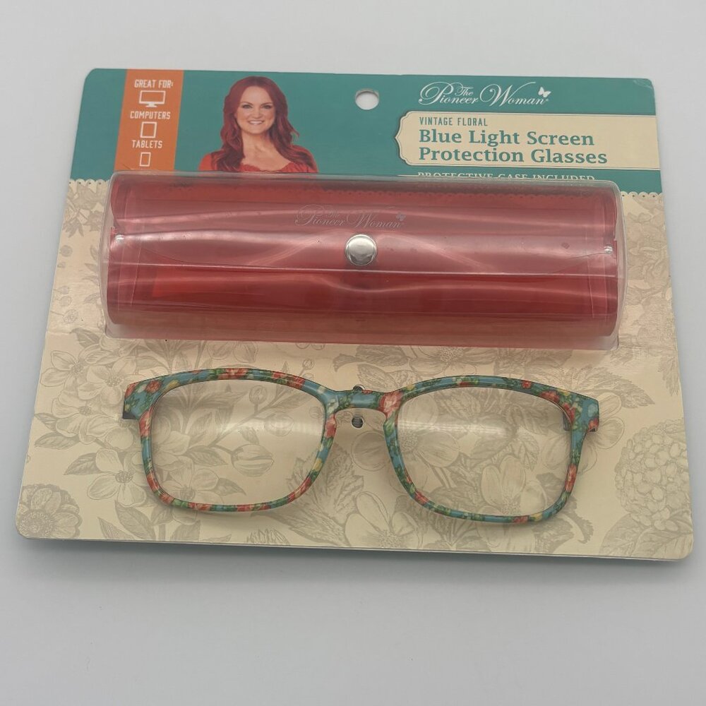 The Pioneer Woman Blue Light Glasses Reading Screen Protection Case, Floral NEW